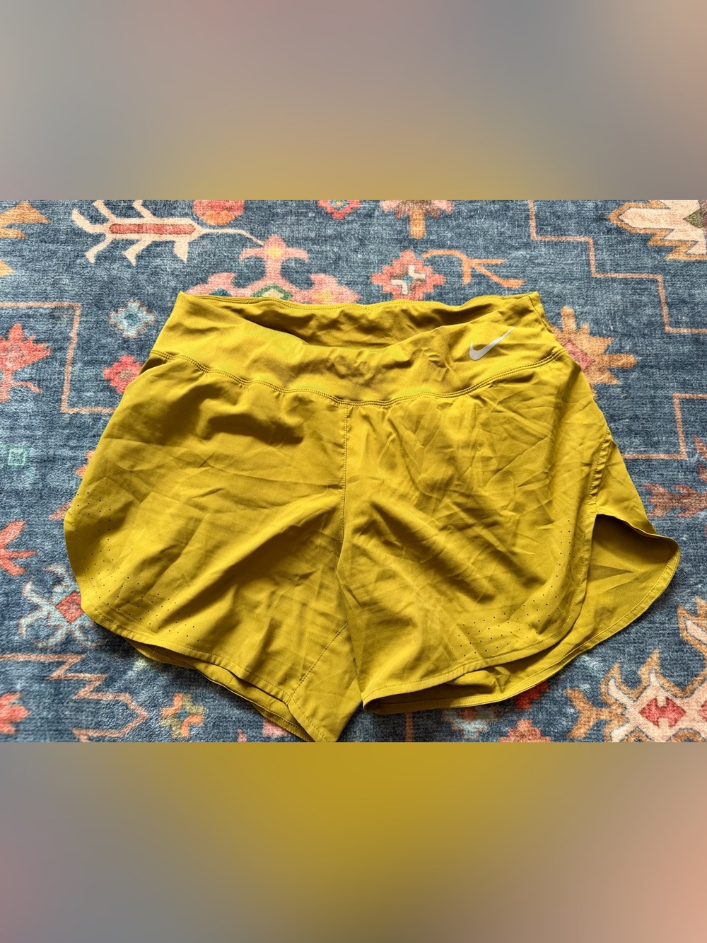 Nike Women's Mustard Yellow Athletic Running Shorts